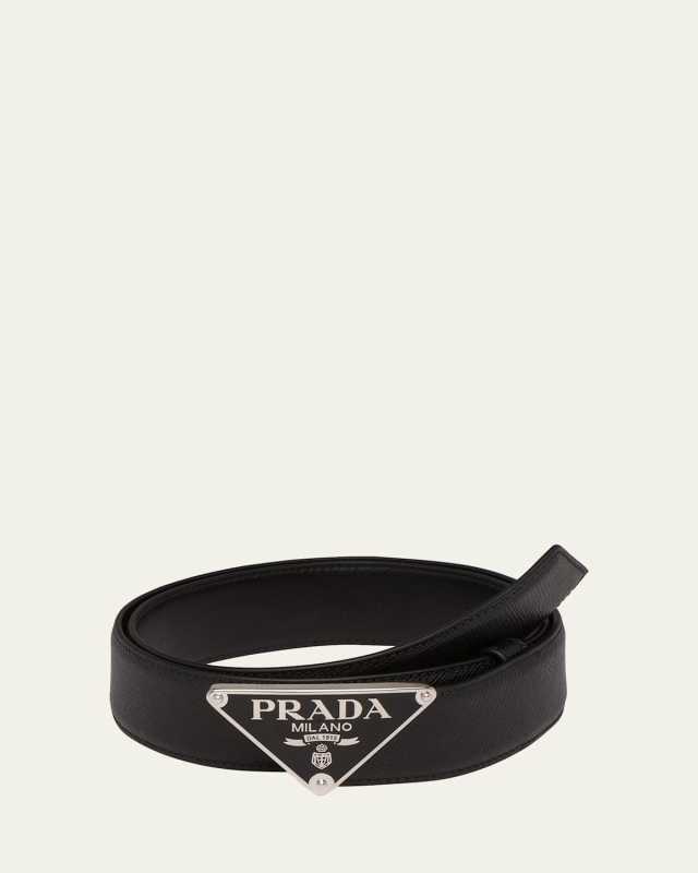 Saffiano Triangle Logo Belt